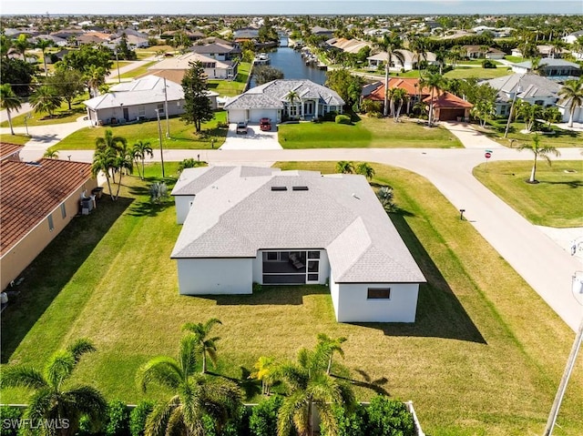 aerial view with a residential view