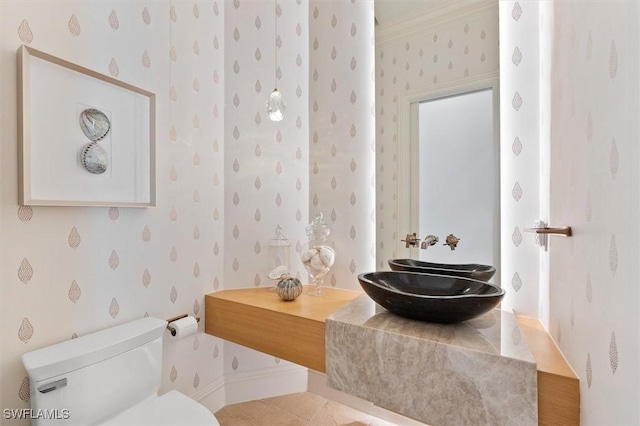 bathroom featuring sink and toilet