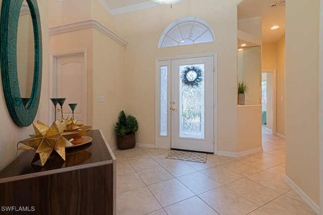 view of tiled entrance foyer