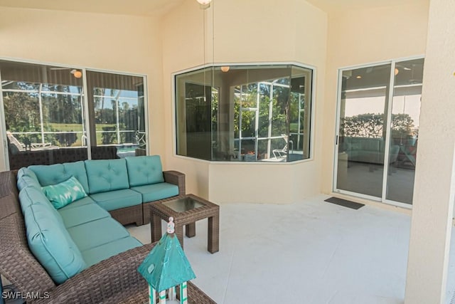 view of patio featuring an outdoor living space