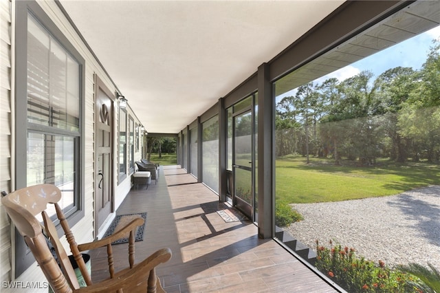 view of sunroom