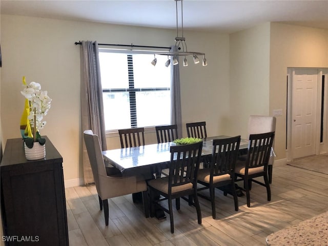 dining area featuring light hardwood / wood-style flooring