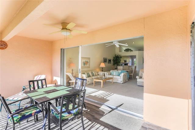 view of patio / terrace featuring outdoor lounge area and ceiling fan