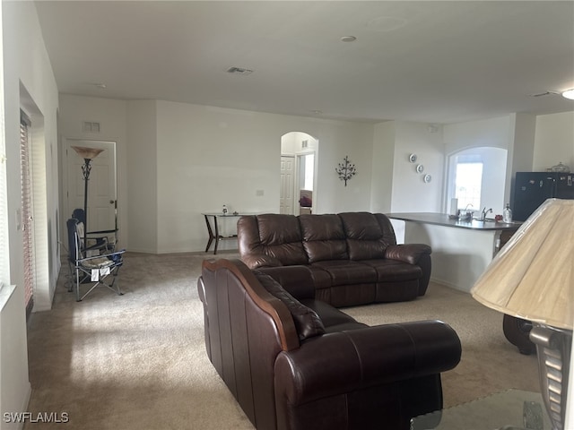 view of carpeted living room