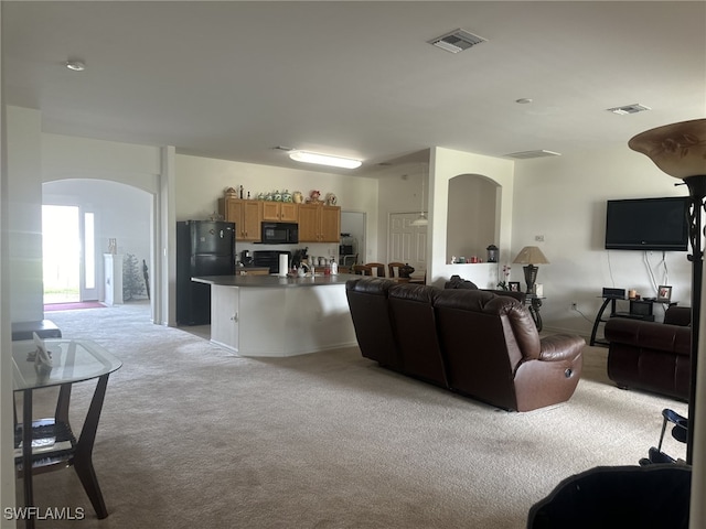 view of carpeted living room