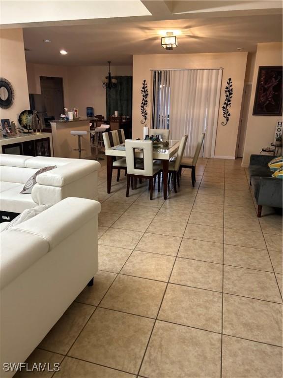 view of tiled dining space