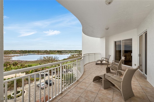 balcony with a water view