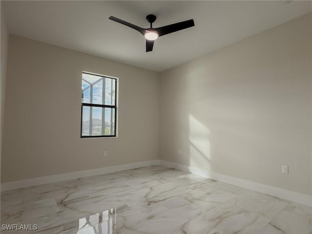 unfurnished room featuring ceiling fan