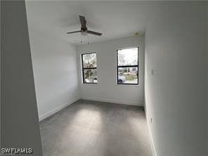 empty room with ceiling fan