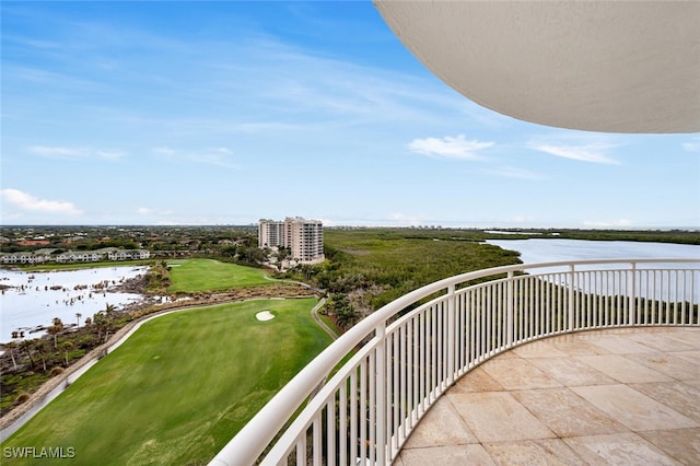 balcony with a water view