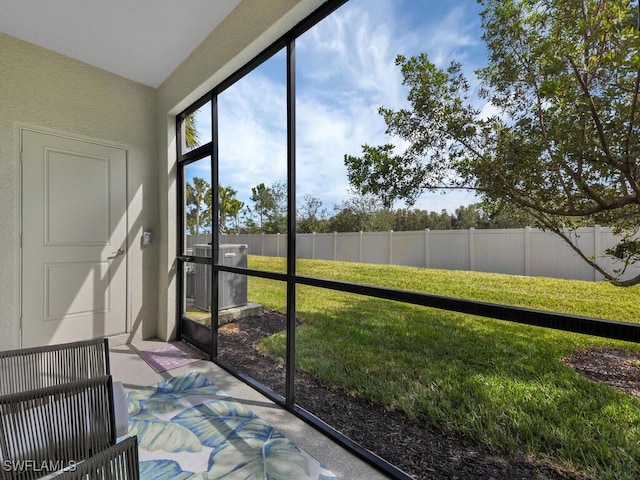 view of unfurnished sunroom