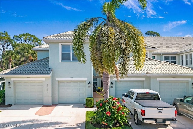 view of front of property featuring a garage