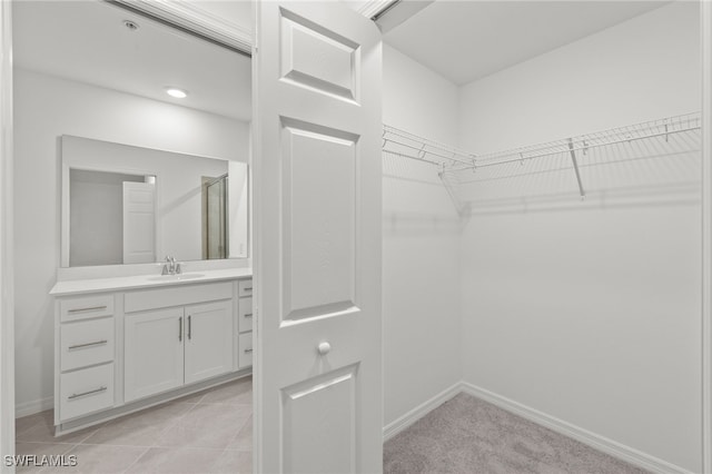 walk in closet with sink