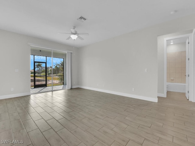 empty room with ceiling fan