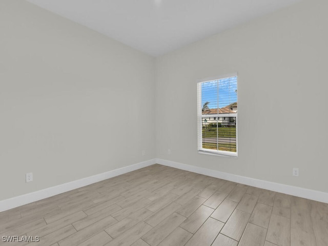 empty room featuring light wood-type flooring