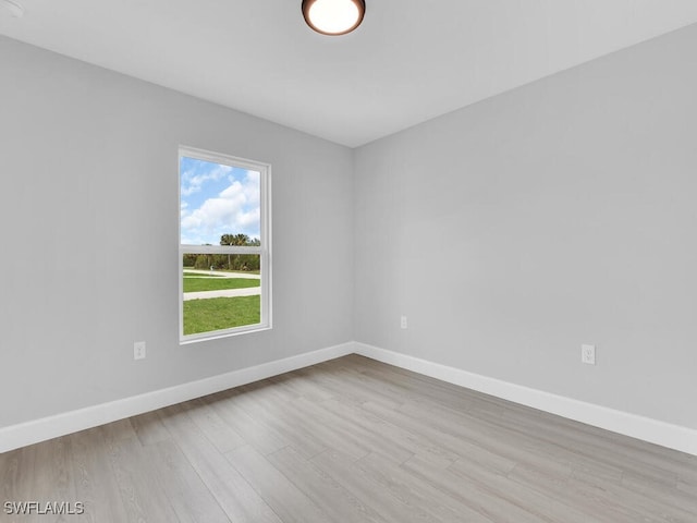 empty room featuring light hardwood / wood-style floors