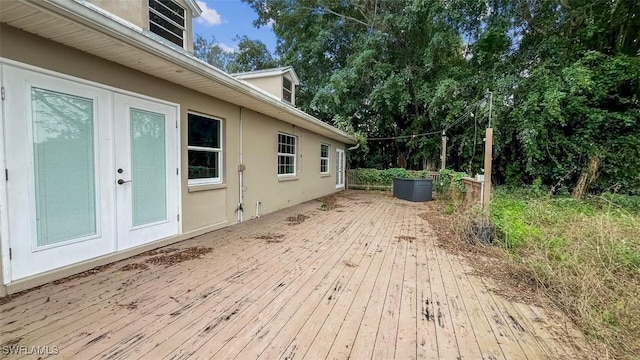 deck featuring french doors