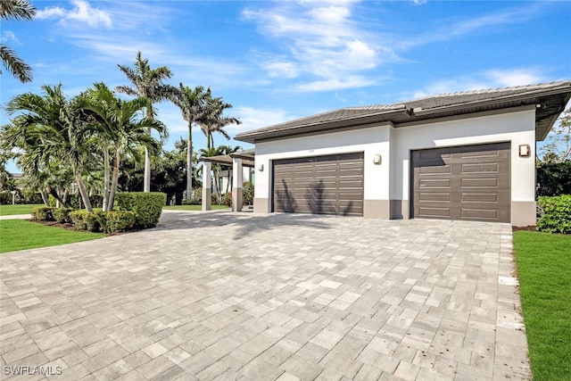 view of garage