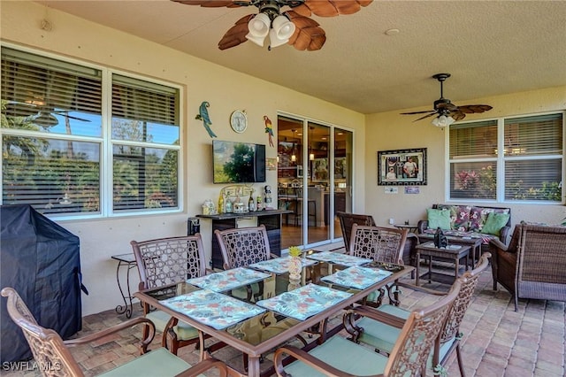 view of patio with ceiling fan