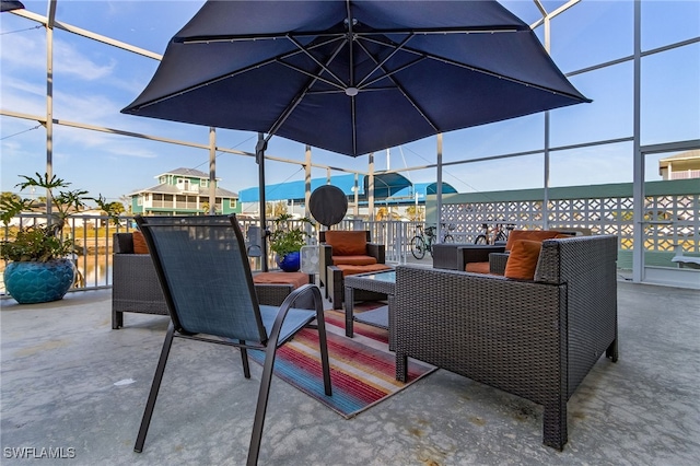 view of patio featuring an outdoor living space