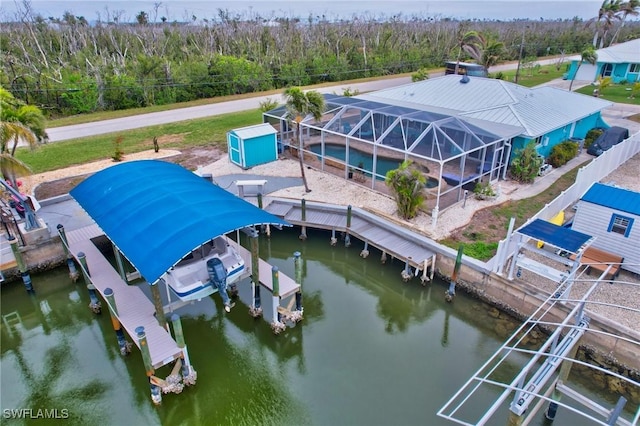 exterior space featuring a water view