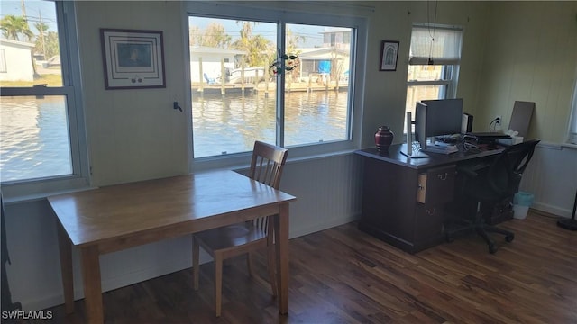 office space featuring wood finished floors