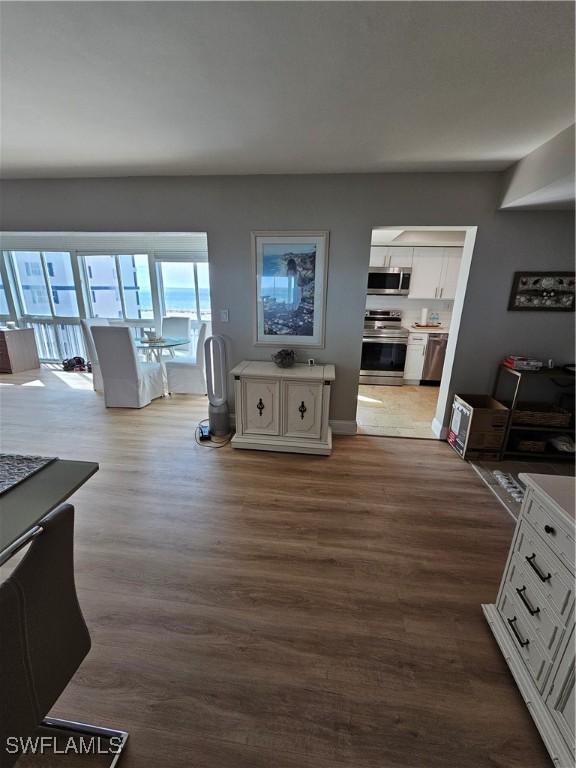 living room featuring hardwood / wood-style flooring