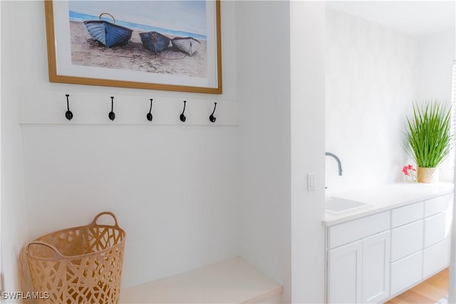 mudroom featuring sink