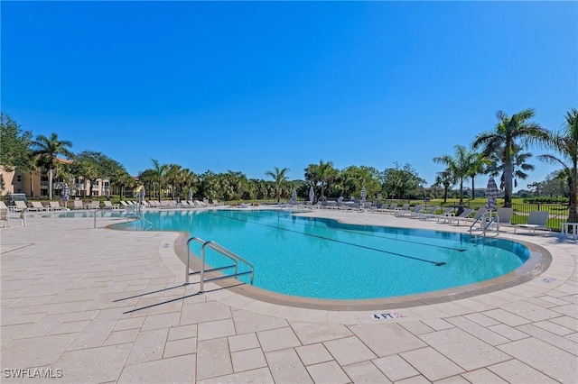 view of pool with a patio area