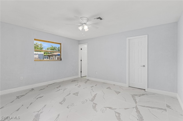 empty room with ceiling fan