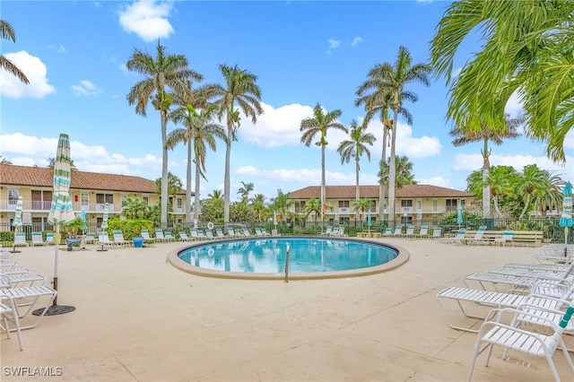 view of pool with a patio