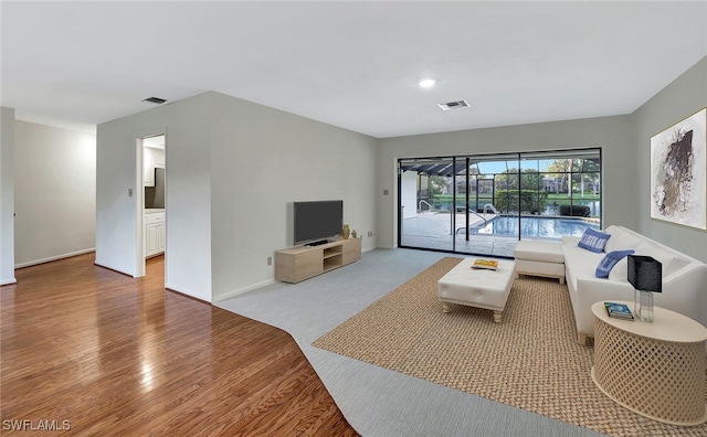 living room featuring hardwood / wood-style floors