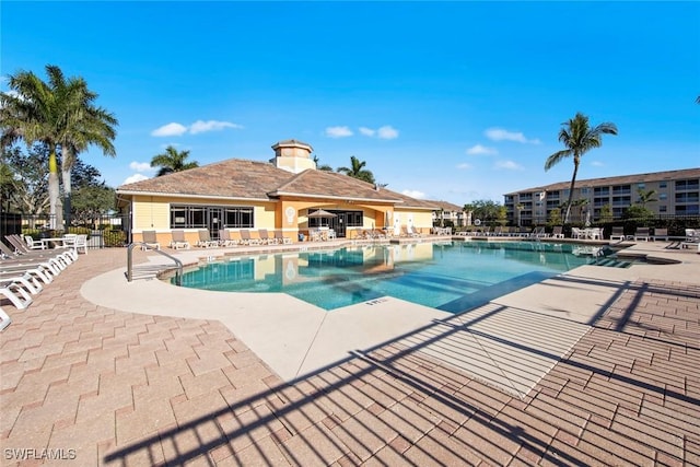 view of pool featuring a patio area