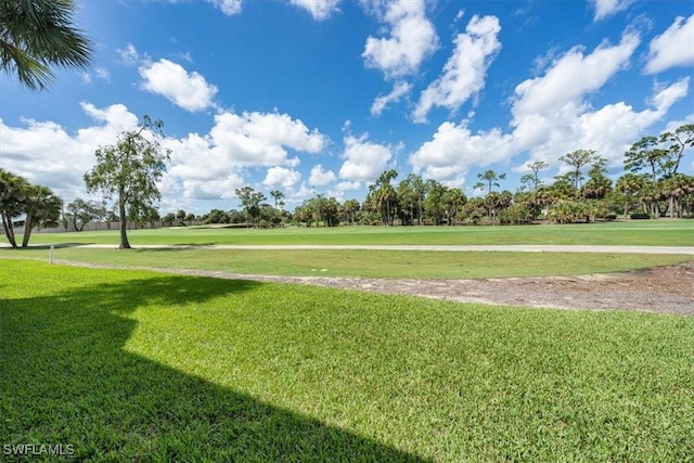 view of home's community with a lawn