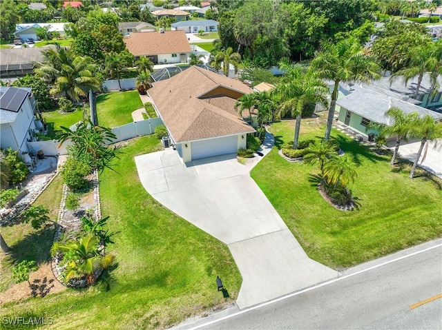 aerial view with a residential view