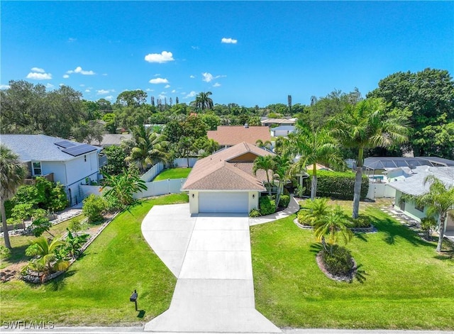 aerial view featuring a residential view