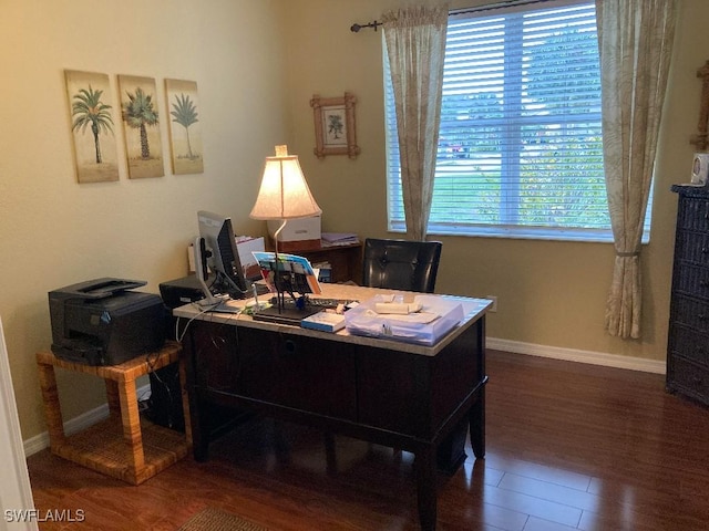 office featuring dark hardwood / wood-style floors