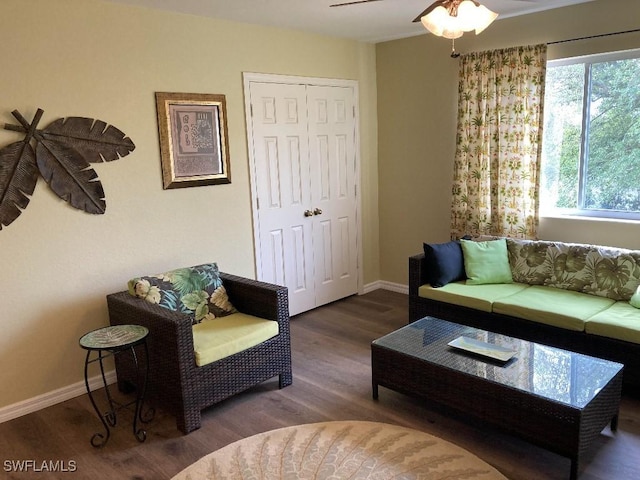 living room featuring hardwood / wood-style floors