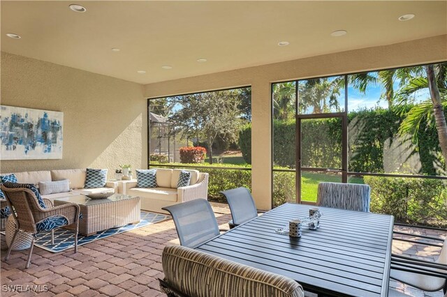 view of sunroom