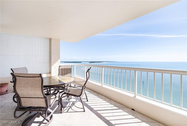 balcony with a water view