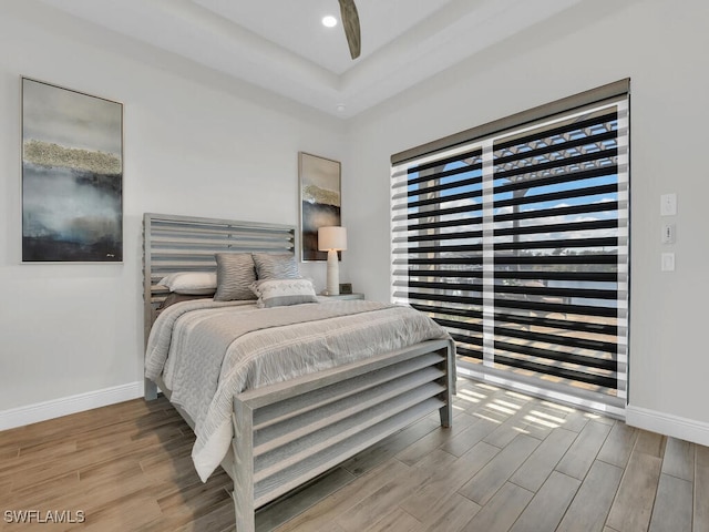 bedroom featuring light hardwood / wood-style floors