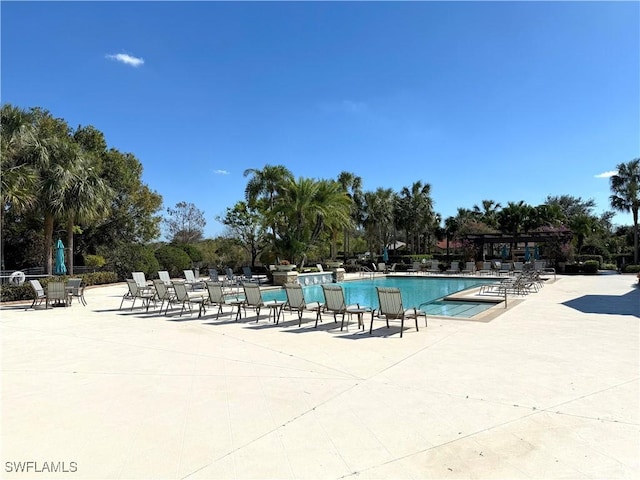 view of pool with a patio area