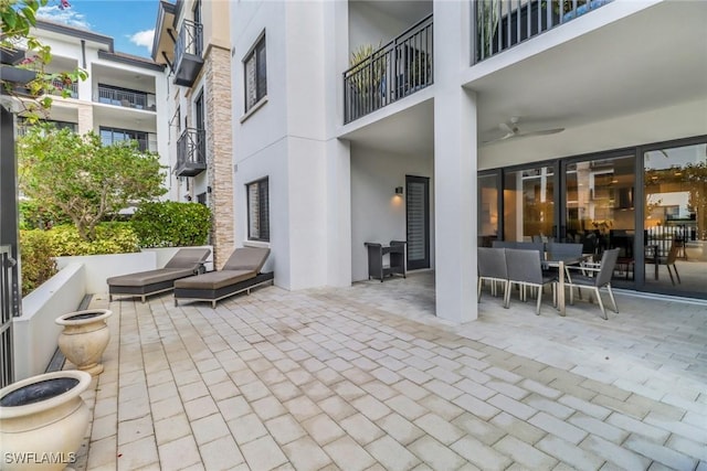 view of patio / terrace with ceiling fan