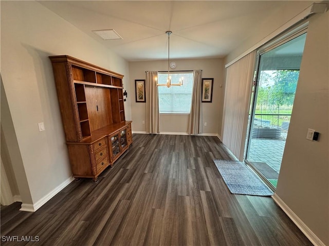 doorway to outside with dark hardwood / wood-style flooring