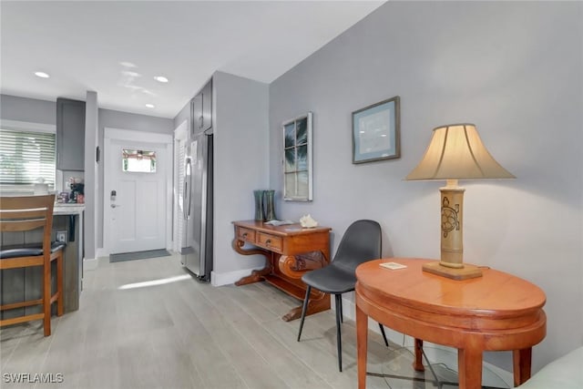 foyer entrance featuring light hardwood / wood-style floors