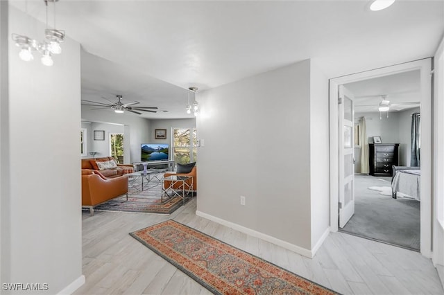 interior space featuring light wood-type flooring