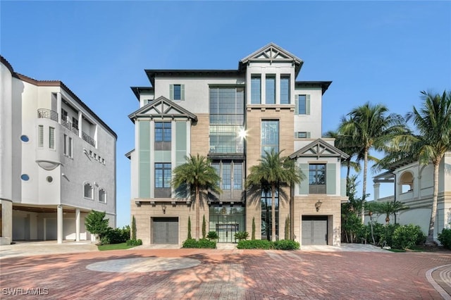 view of front of house with a garage