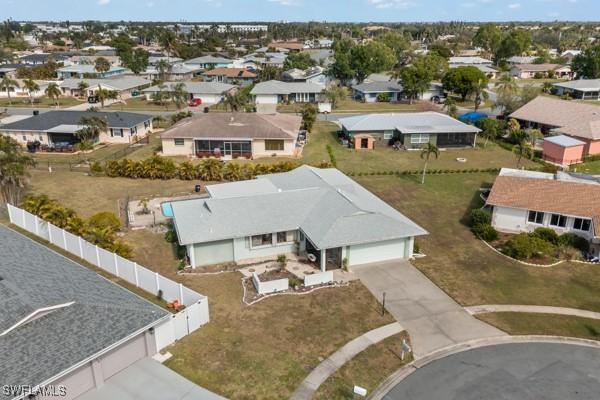 aerial view with a residential view