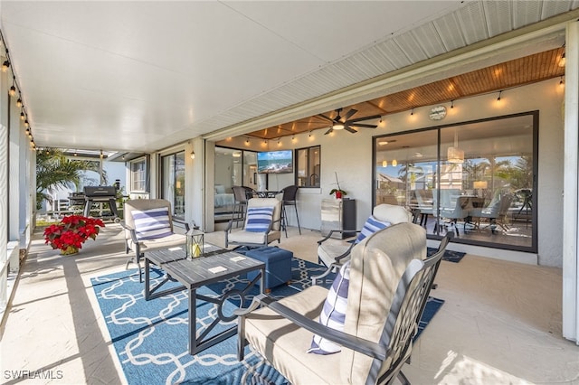 view of patio with an outdoor living space