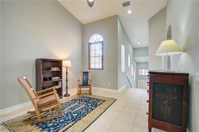 13911 Lake Mahogany Blvd Unit 2922, Fort Myers, FL 33907 - living area with light tile patterned floors, baseboards, recessed lighting, and visible vents